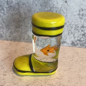 Miniature Glass Boot with Goldfish